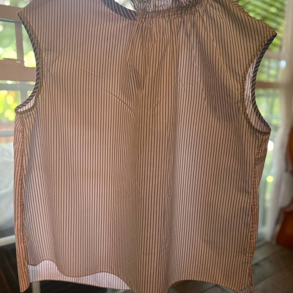 Teija Navy and White Striped Tank Top